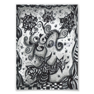 花瓶芸術インスパイアプリントの花 フォトプリント           