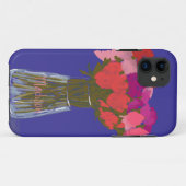 花瓶芸術品を気取ったにカラフル幸せな花+名前をカスタムする Case-Mate iPhoneケース (裏面(横))