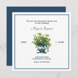 花瓶芸術的付き結婚植物 招待状