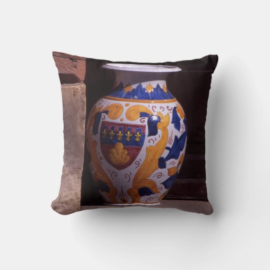 花瓶華美Gubbio Umbriaイタリアのポスタープラーク クッション (正面)