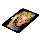 花瓶1960s女の子とブーファント&サイドポニーテール マグネット (左側)