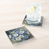 花瓶 エレガント 水彩画 ガラスコースター (アングル)