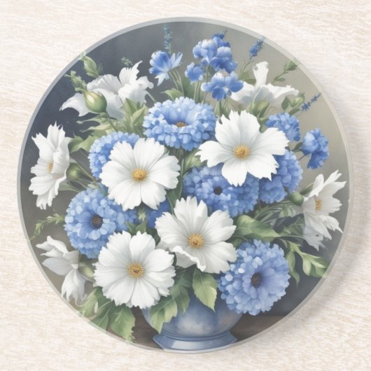 花瓶 エレガント 水彩画 コースター (正面)