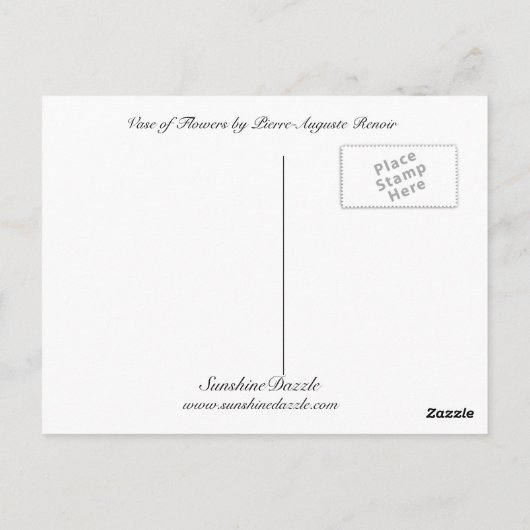 花瓶 ポストカード (裏面)