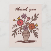 花瓶　田舎風　気まぐれスケッチ　ありがとう ポストカード (正面)