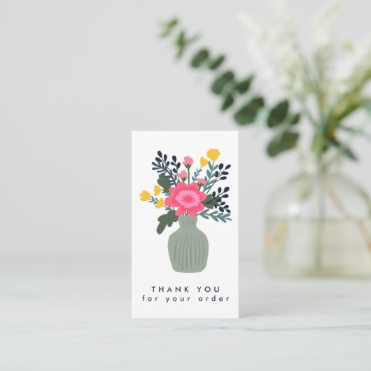 花瓶QRコードご注文ありがとうございますカスタム 名刺 (スタンド正面)