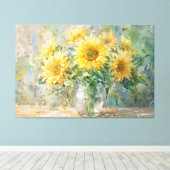 *~*花瓶Sun Flowers TV2 Streted Canvas Print キャンバスプリント (インサイチュ (ウッドフロア))