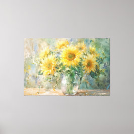 *~*花瓶Sun Flowers TV2 Streted Canvas Print キャンバスプリント