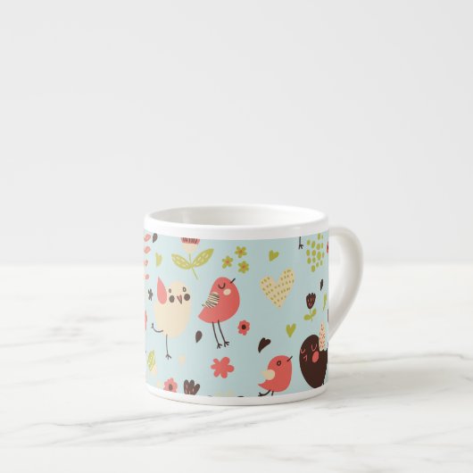 花畑で楽しむ鳥|過去記事 エスプレッソカップ (正面右)