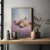 花畑で眠る雌鹿 ポスター