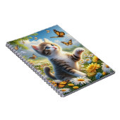 花畑で蝶の子猫を追いかける ノートブック (右側)