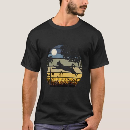 花畑で飛び跳ねる月夜 Tシャツ (正面)