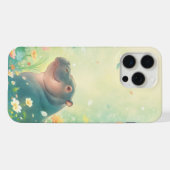 花畑と幸せなカバ iPhoneケース (裏面横)