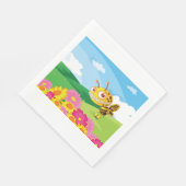 花畑にかわいい、怖い怪物ハチ スタンダードランチョンナプキン (角)