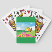 花畑にかわいい、怖い怪物ハチ トランプ (裏面)