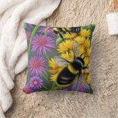 花畑にミツバチ クッション (ブランケット)