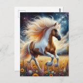 花畑に入った馬 ポストカード (正面/裏面)