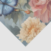 花畑に咲く青い蝶と鳥 薄葉紙 (詳細)