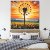 花畑のタンポポ キャンバスプリント (インサイチュ (寝室))