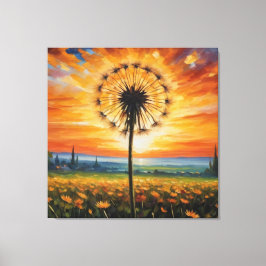 花畑のタンポポ キャンバスプリント
