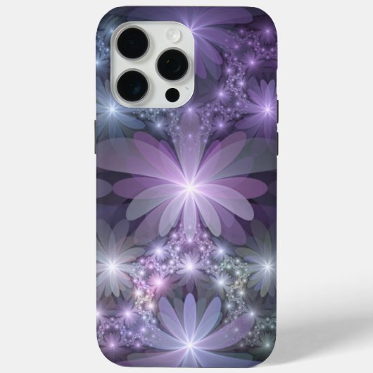 花畑のトレンディで輝く抽象フラクタルアート Case-Mate iPhoneケース (裏面)
