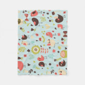 花畑のハッピーバード毛布 フリースブランケット (正面)