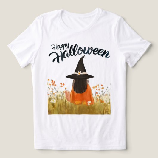 花畑のハロウィン魔女 トライブレンドＴシャツ (デザイン正面)
