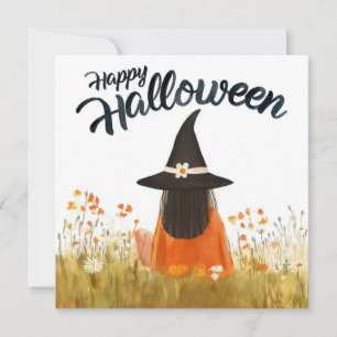 花畑のハロウィン魔女 招待状