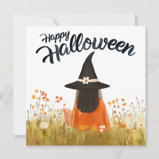 花畑のハロウィン魔女 招待状 (正面)
