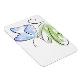 花畑の上で草の上に座る蝶 マグネット (右側)