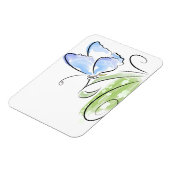 花畑の上で草の上に座る蝶 マグネット (左側)