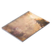 花畑の地方のカントリーな夕焼け 黄昏 オーダーメイド ノートブック (左側)