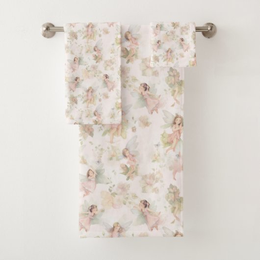 花畑の女の子がリースで蝶をする バスタオルセット (インサイチュ)