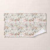 花畑の女の子がリースで蝶をする バスタオルセット (ハンドタオル)