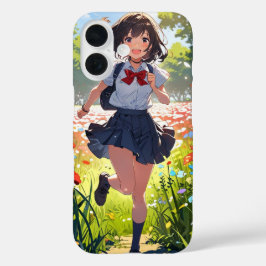 花畑の女の子 iPhone 16ケース
