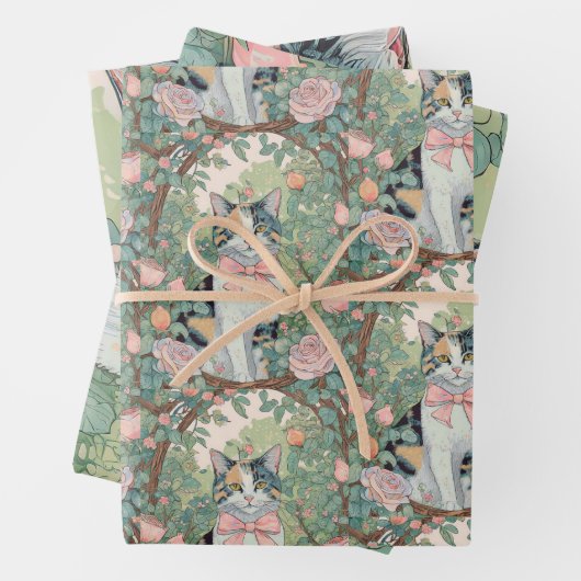 花畑の子猫 ラッピングペーパーシート (インサイチュ)