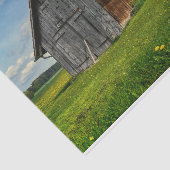 花畑の小さな灰色と茶色の納屋 薄葉紙 (詳細)