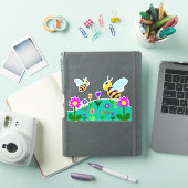 花畑の幸せな蜂たち シール (iPadカバー)