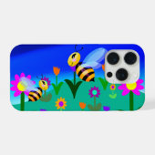 花畑の幸せな蜂たち iPhoneケース (裏面横)
