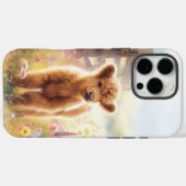 花畑の愛らしいハイランド仔牛 Case-Mate iPhoneケース (裏面 (横))