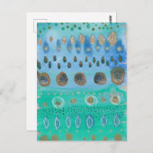 花畑の水彩画 ポストカード (正面/裏面)