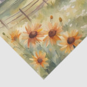 花畑の水色の牛Decompage紙 薄葉紙 (詳細)