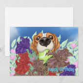 花畑の犬。フラットシーズンカード シーズンカード (正面/裏面)
