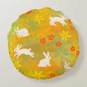 花畑の白いバンニ ラウンドクッション (裏面)