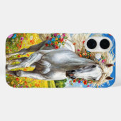花畑の美しい白馬 Case-Mate iPhoneケース (裏面 (横))