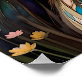 花畑の美女 花を飾った髪の女性 ポスター (角)