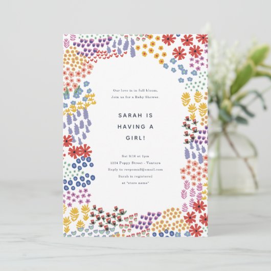 花畑の赤ちゃんシャワー 招待状 (スタンド正面)