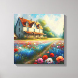 花畑の農家 キャンバスプリント