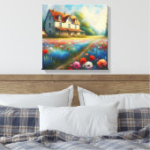 花畑の農家 キャンバスプリント (インサイチュ (寝室))