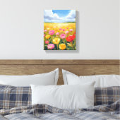 花畑の風景画アート キャンバスプリント (インサイチュ (寝室))